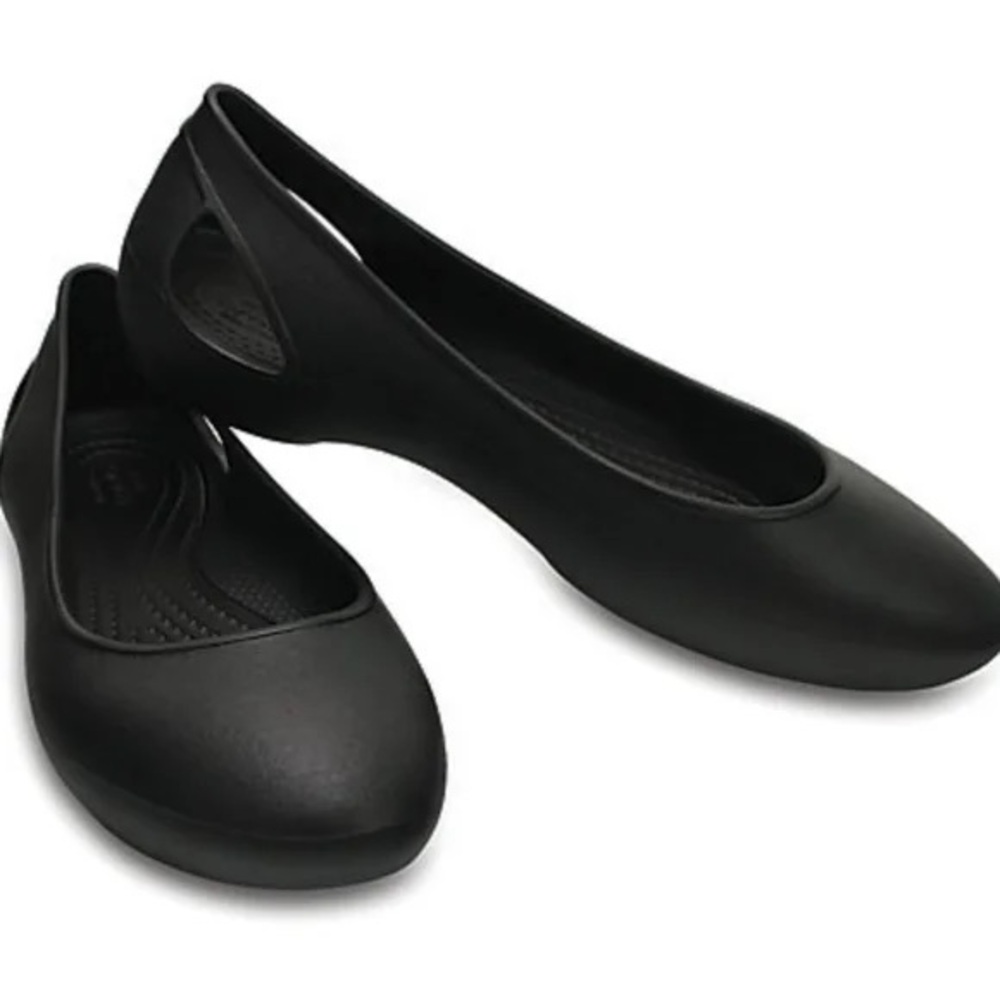Women’s Laura Crocs Flat Black Size 10 EUC